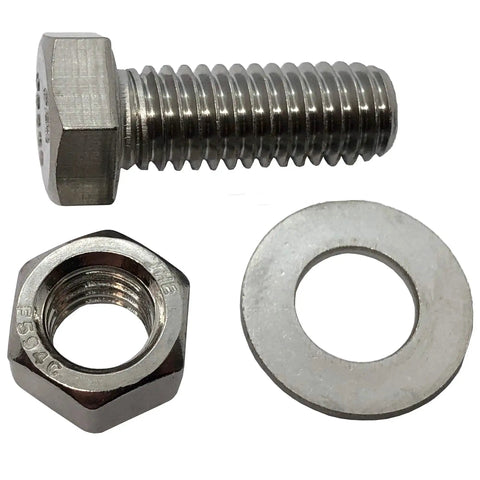All Purpose 304 Stainless Steel Bolts Nuts And Washers Set One Quarter Inch Twenty Threads Per Inch By One Inch Hex Head