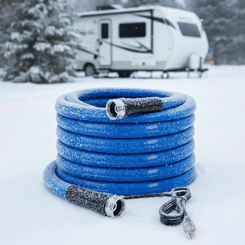 Heated Water Hose For RV And Campers With Ultra Low Temp Protection To Minus 45 Degrees Fahrenheit All Season Anti Freeze Easy Setup