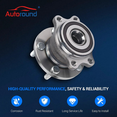 Rear Wheel Hub and Bearing Assembly Pair for Subaru Outback Legacy 2005-2009, 5-Lug, ABS, Fits Rear Axle, 512293 Replacement