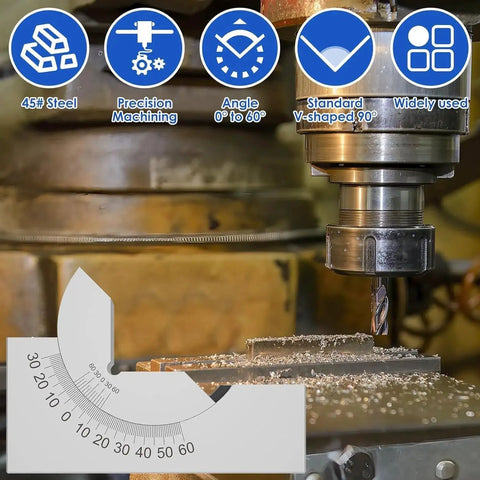 Adjustable Micro Angle Gauge 0 To 60 Degrees With Locking Hex Screw For Milling And Lathe Setup in use on a milling machine