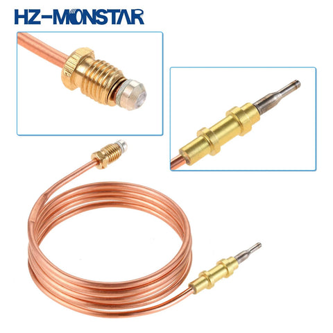 2 pcs copper gas heater thermocouples, 39.5 in length, M8x1 threads with brass fittings for Desa LP vent-free heaters.