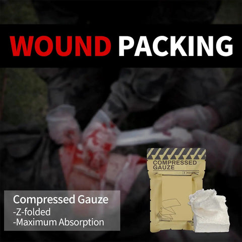 Sterile Compressed Gauze For Emergency Wound Dressing And Trauma Kit 6 Pack Made From 100 Percent Cotton Absorbent Soft Breathable