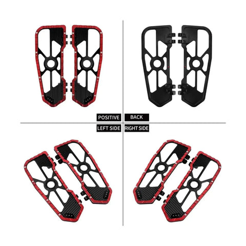 Black Motorcycle Floorboard Kit With Driver And Passenger Footrests Shifter Lever And Brake Arm For Touring Road Electra Street Glide 08 25 Set 14 Up Now - Top view of floorboards