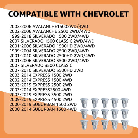 15 Pcs Camber Alignment Guide Pins Set For Silverado Sierra Tahoe Suburban Yukon Escalade Hummer H2 H3 Suspension Systems