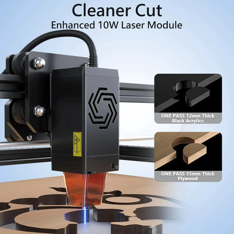 Powerful 10000mW Laser Engraver For Metal And Wood With Large 390 X 410 Mm Work Area, laser cutting wood and acrylic