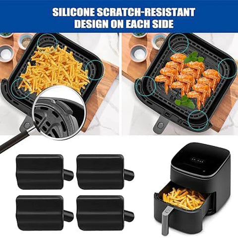 Silicone Air Fryer Feet Bumpers 4 To 8 Pack Replacement Parts For Tray And Basket Heat Resistant Food Grade Protective Tabs