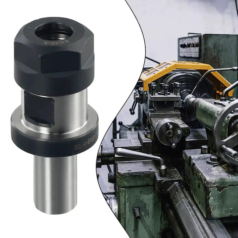 Collet Chuck Holder For Tomrach C3-4 ER20A 1.38L CNC, silver finish, in industrial metalworking setting