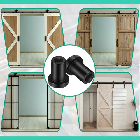10 Piece Barn Door Spacers Kit For Sliding Track Hardware With One And Five Sixteenths Inch Spacers in various door installations.