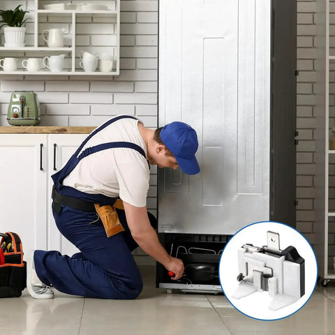 Technician installing 4 Pack 1/2 HP Refrigerator Overload Protector Replacement Parts For Freezers And Coolers