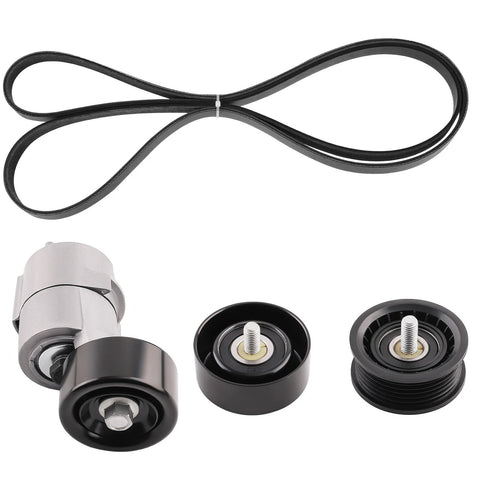 Belt Tensioner Idler Pulley Serpentine Drive Belt Kit For Hyundai Sonata Santa Fe Santa Fe Sport Tucson Optima Magentis Sorento Forte 07-15 2.4L Replacement All In One Kit