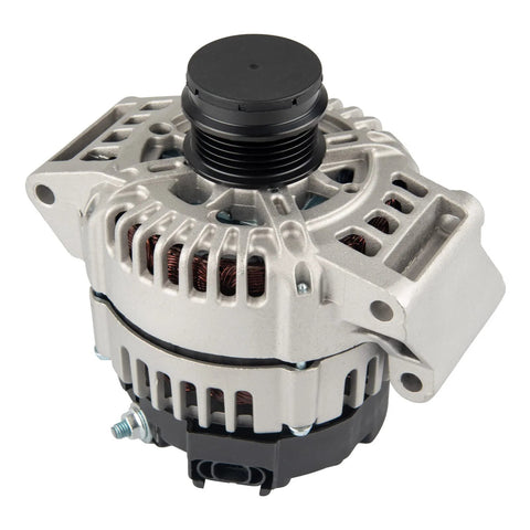 Alternator Replacement That Delivers Solid Charging Power For 2003 To 2007 Saturn Ion Vue 2.2L L4 And 2002 To 2005 Chevy Cavalier Malibu Classic Alero 13944N 12V 105Amp CW 5 Groove Pulley, front view.