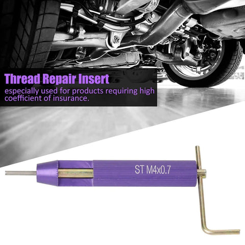 Image showing a 50 Piece M4 Thread Repair Kit With Stainless Steel Thread Inserts, DIY Friendly Helicoil Style Tool, M4 x 0.7 Pitch