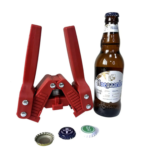 Manual Beer Bottle Capper Tool With 150 Count 26mm Crown Caps Home Brewing Corking Machine In Red Durable ABS Build Quickly