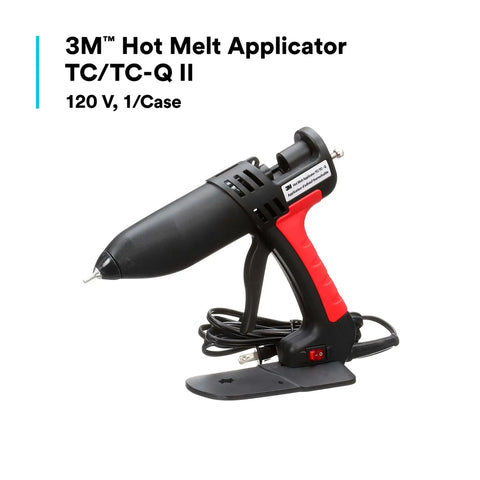 Single-unit industrial hot-melt applicator TC/TC-Q GEN II 120V with ergonomic design shown on its stand.
