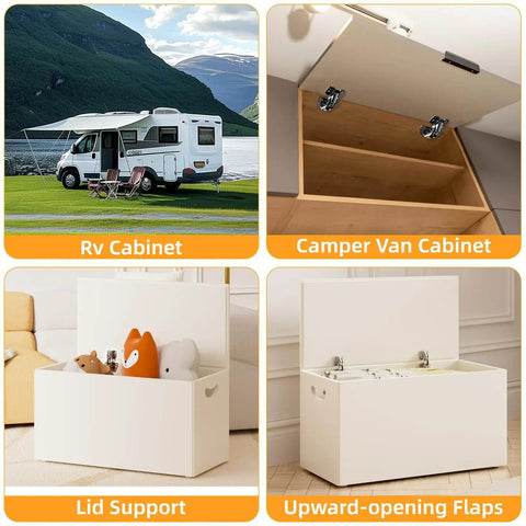 Heavy Duty 2 Pack 90 Degree RV Cabinet Hinges With Soft Close Surface Mount For Face Frame And Frameless Cabinets No Pre Drilled Cup Holes Self Closing Ideal For Camper Vans Trailers And Vehicle Mounted Conversions