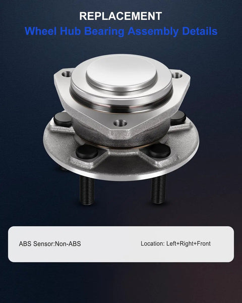 Beefed-Up Front Wheel Hub And Bearing Assembly For Dodge Challenger And Charger Chrysler 300 - 5-Lug Without ABS 2012-2020
