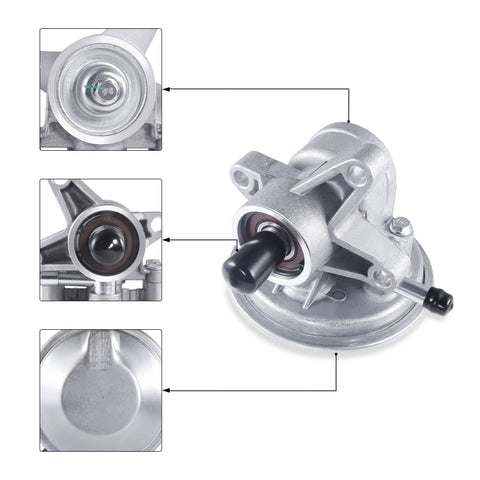 Vacuum pump assembly for Isuzu NPR; aluminum body, drive shaft, mounting flange