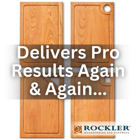 Router Jig For Cutting Boards Up To 18 By 18 Inches With Adjustable Groove And Corner Radius Guides, featuring wooden boards.