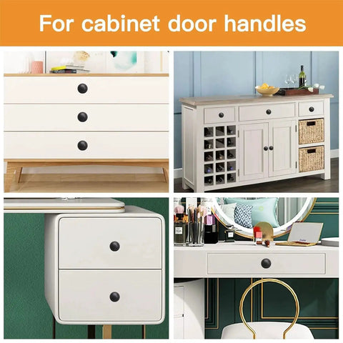 Stainless Steel Drawer Knobs 8 Pack With Self Adhesive Backing And Mounting Screws 1.18 Inch Matte Black on various furniture