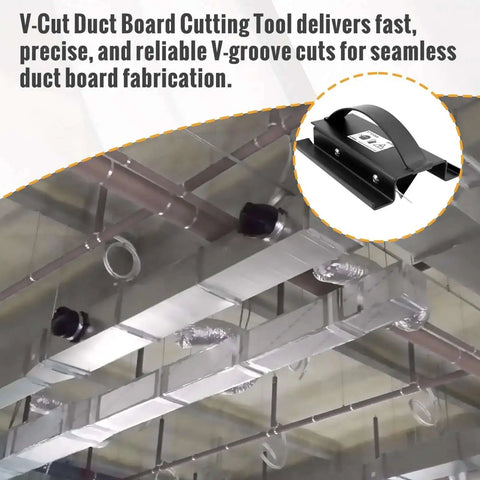1 Inch V Groove Duct Board Cutter for HVAC Pros, Heavy Duty Steel Sled Frame Ductwork Tool for Fast Straight Cuts and Folded Joints image.