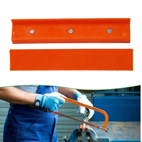 Two Pack Magnetic Soft Rubber Jaw Pads For Bench Vise And Drill Press Clamps Nonmarking Cushion Protectors Orange Color
