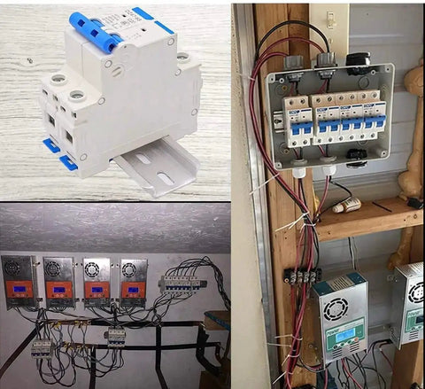 1A Miniature Circuit Breaker For Low Voltage Systems, 230 to 400V, 1 Pole Din Rail Mount DZ47-63 C1, installed on panel