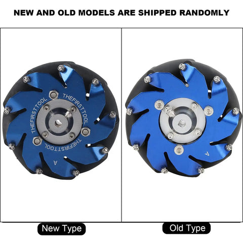 4 Inch Mecanum Wheel For Omnidirectional Robot Drive Right Wheel 50mm Supports 30kg Load with aluminum body and TPU rollers, new and old models