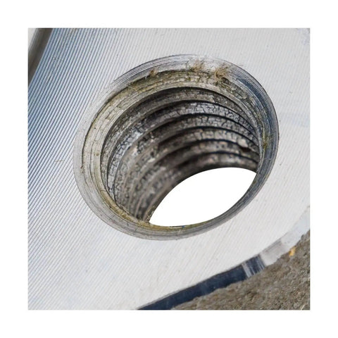 Close-up of thread detail on Wheel Hub Assembly with Pre-Pressed Bearing and Integrated ABS Speed Sensor - Single Front Replacement