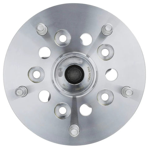 Front Wheel Bearing Hub Assembly For Ford Transit 150 250 350 2015 To 2019 With 6 Bolt 5 Lug Pattern Front Left Or Front Right Replacement Part Durable Steel Construction, top view showing bolt and lug layout.