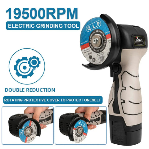 Cordless Angle Grinder Kit 19500 RPM With Two 16.8V 2000mAh Batteries 5 Cutting Discs Mini Electric Grinder Tool