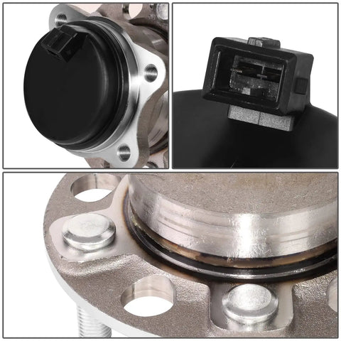 Close-up of Rear Wheel Bearing Hub Assembly With Speed Sensor Bolt-On Replacement For Hyundai Sonata 2015-2018 Steel Construction FWD