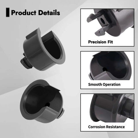 Product details for 2 Pcs Tailgate Hinge Bushing Insert For 2007 Through 2024 Toyota Tundra SR And SR5 Rear Right Passenger Side Tail Gate Replacement 661100C020 showing precision fit, smooth operation, and corrosion resistance.