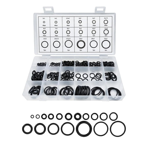 Povtii 300-piece O-ring assortment kit, nitrile rubber, 18 sizes, automotive A/C seals