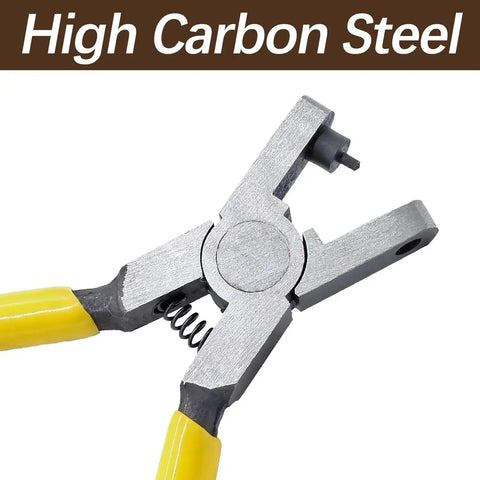 2mm Small Hole Punch Pliers For Watch Bands And Leatherwork with yellow handles, made from high carbon steel, durable design
