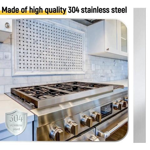 2 Piece Stainless Steel Trim Strips 304 Brushed Finish 3 x 30 Inches for Gap Filling and Metal Finishing in kitchen