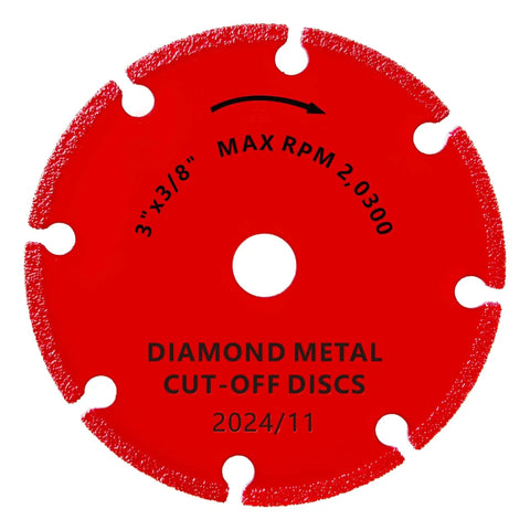 3 Inch Diamond Cut Off Wheel Set For Metal Cutting With 5000 Plus Life On Rebar Stainless Steel Angle Iron Cast Iron Aluminum Pipes Sheet Metal Three Eighths Inch Arbor 3 Pack FOXBC