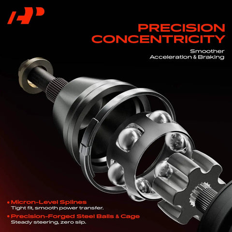 Infiniti AWD Front Right CV Axle Shaft Assembly Fits G25 2011 2012 G35 2004 2006 2007 2008 G37 2009 2013 2.5L 3.5L 3.7L Passenger Side Front Replacement Ready To Roll 39100AL860 39100JK500 precision components close-up