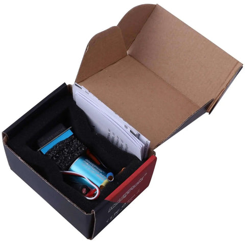 Open box showing Beefy Sensorless 4800KV Brushless Motor And 25A ESC Combo For 1/18 And 1/16 RC Cars Trucks Including Traxxas LaTrax