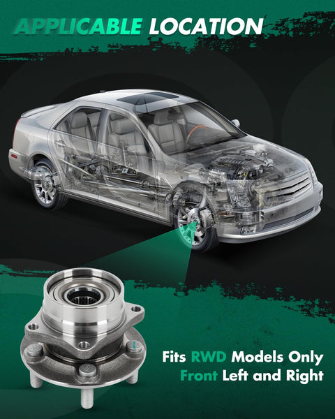 Two Front Wheel Bearing And Hub Assembly For Toyota Prius 2004 2005 2006 2007 2008 2009 5 Lug 1.5L Front Wheel Hub Replacement Kit