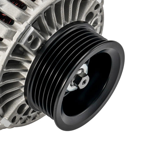 Close-up of Beefed Up 90 Amp Alternator For Honda Prelude 1997 2001 Replacement 12V Six Groove Pulley OEM Grade Reliability