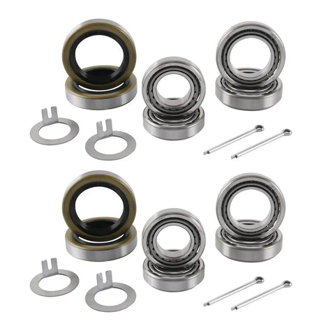 Four Pack 3500 Pound Trailer Axle Bearing Kit With L68149 And L44649 Bearings And L68111 And L44610 Races Plus 171255TB 10 19 Grease Seals For 84 Spindle Fits 1 16 Inch To 1 38 Inch Trailer Axles Heavy Duty Hub Replacement For Boats Campers And Trailers components