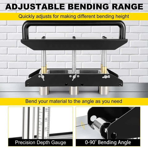 Three Station Edge Roller Bender for Sheet Metal, 0 To 90 Degree Bends, adjustable bending range