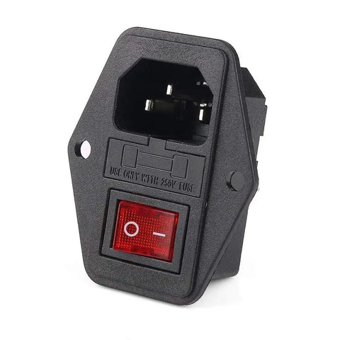 Three Piece AC 250V 10A Three Terminal Power Socket With Fuse Holder Case On Off Switch Light for arcade panels