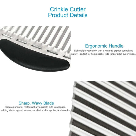Close-up of Two Pack Large Crinkle Cutters Heavy Duty Stainless Steel Crinkle Cutter With Ergonomic Non Slip Handle showing blade details.