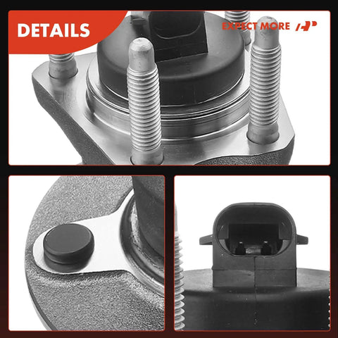 Close-up view of Two Pack Rear Wheel Bearing And Hub Assembly With Abs For Chevy Cobalt 2009 2010 HHR 2008 2010
