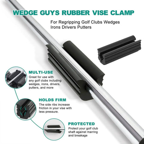 Wedge Guys Rubber Vise Clamp for regripping golf clubs showcasing secure and protective multi-use design.