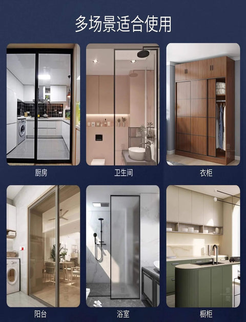 Heavy Duty Double Sliding Door Rail Track Kit With Aluminum Ceiling Mount Barn Door Hardware For Kitchens And Cabinets Pocket Doors, Smooth Quiet Four Wheel Hanger With Pulleys, Durable 60cm 23.6In Length installation examples in various rooms