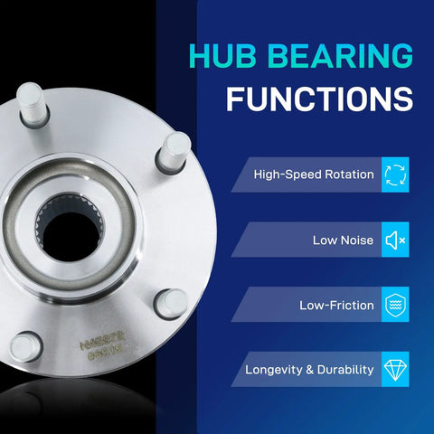 Front Wheel Hub and Bearing Assembly Replacement for Front Left Or Right 5 Lug ABS with 4 Hole Flange Fits 2008 2013 Rogue