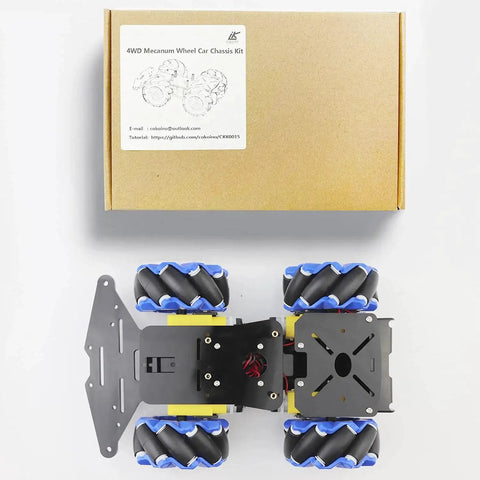 4WD Mecanum Wheel Smart Car Chassis Kit with TT Motors and packaging, ideal for Arduino R3 R4 Leonardo Raspberry Pi projects by LK COKOINO