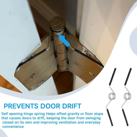Self Opening Door Hinge Spiral Z Shaped Spring For 5/8 Inch Radius Hinges Automatic Door Reset preventing door drift